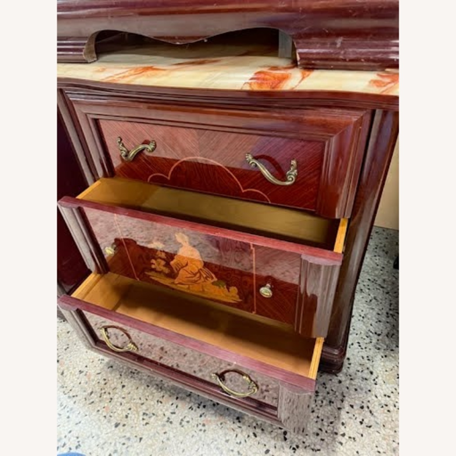 SET OF 2 Pair Italian Wood Painted Nightstand - image-3