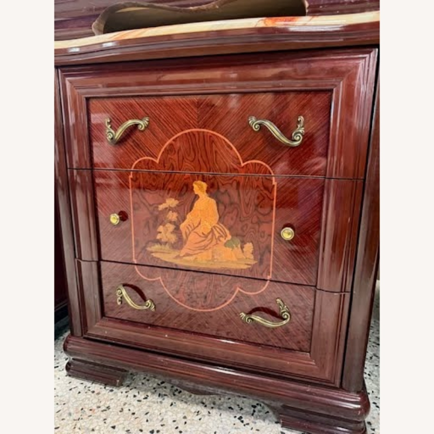 SET OF 2 Pair Italian Wood Painted Nightstand - image-4