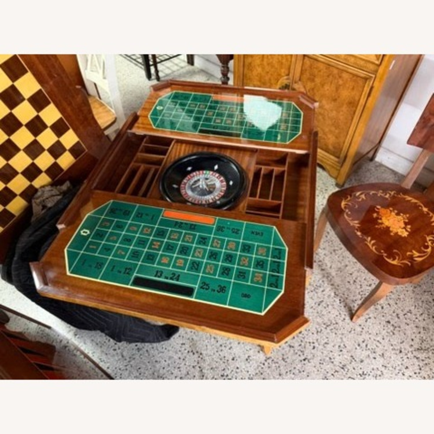 Vintage/Antique Italian Game Table with 2 Chairs - image-13