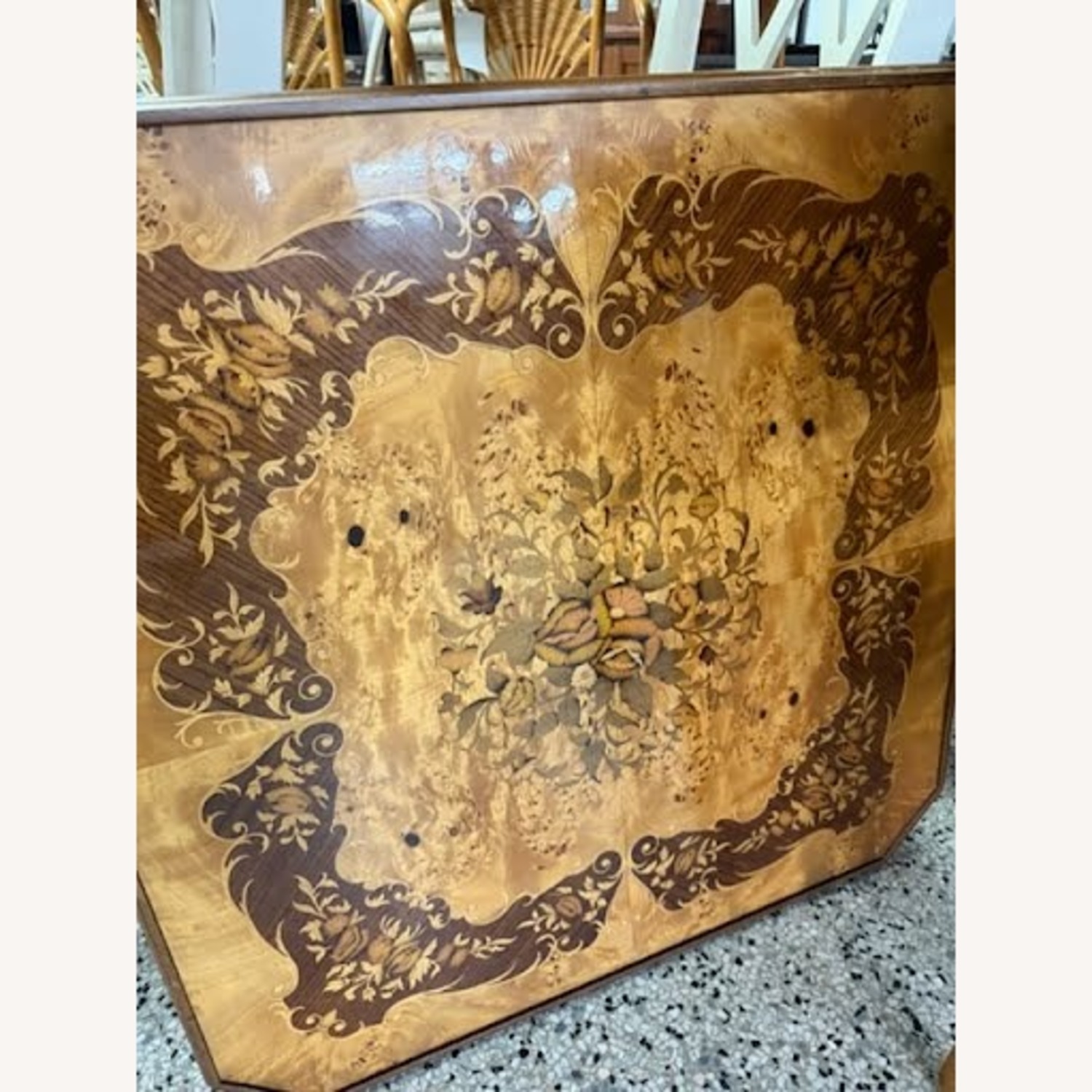 Vintage/Antique Italian Game Table with 2 Chairs - image-9