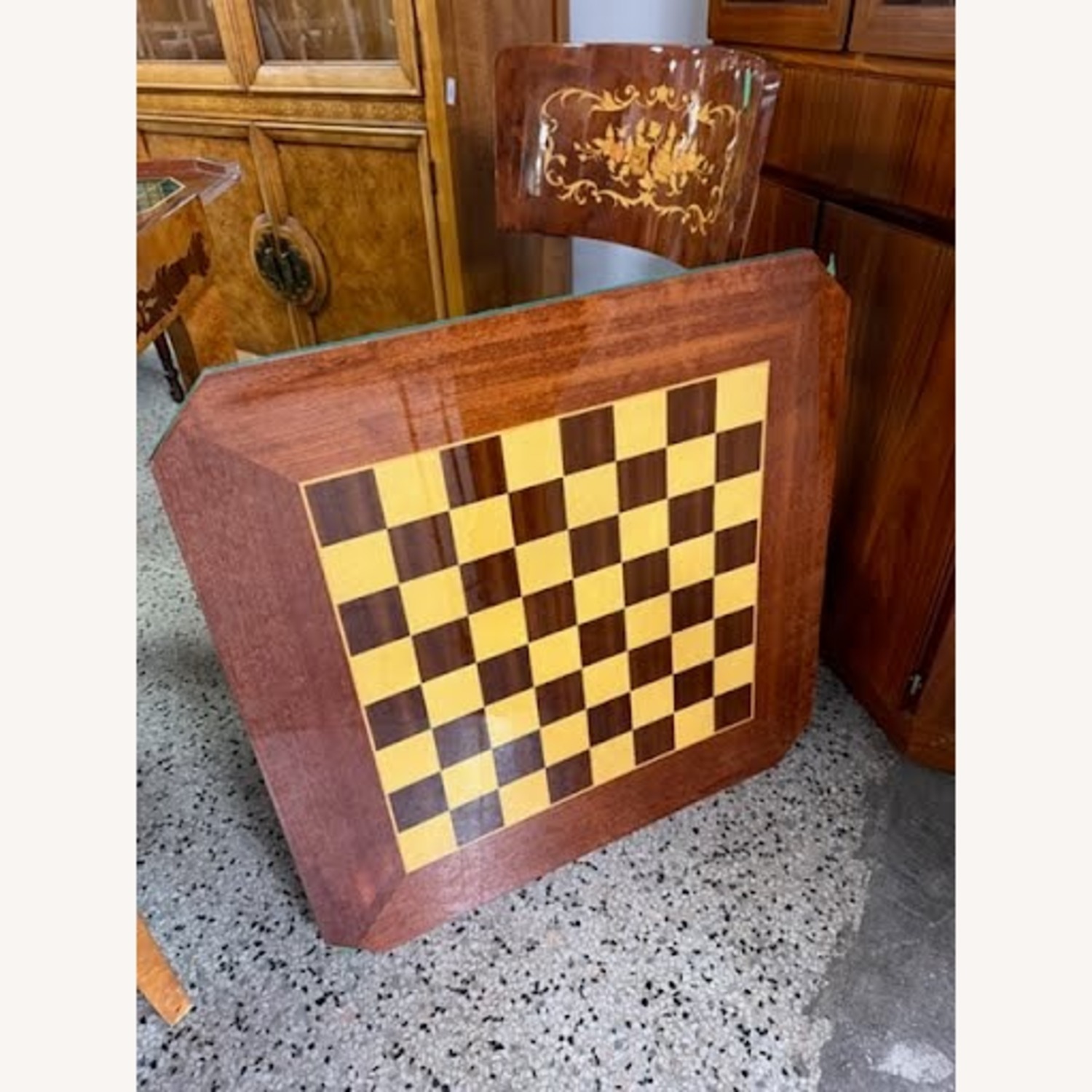 Vintage/Antique Italian Game Table with 2 Chairs - image-11