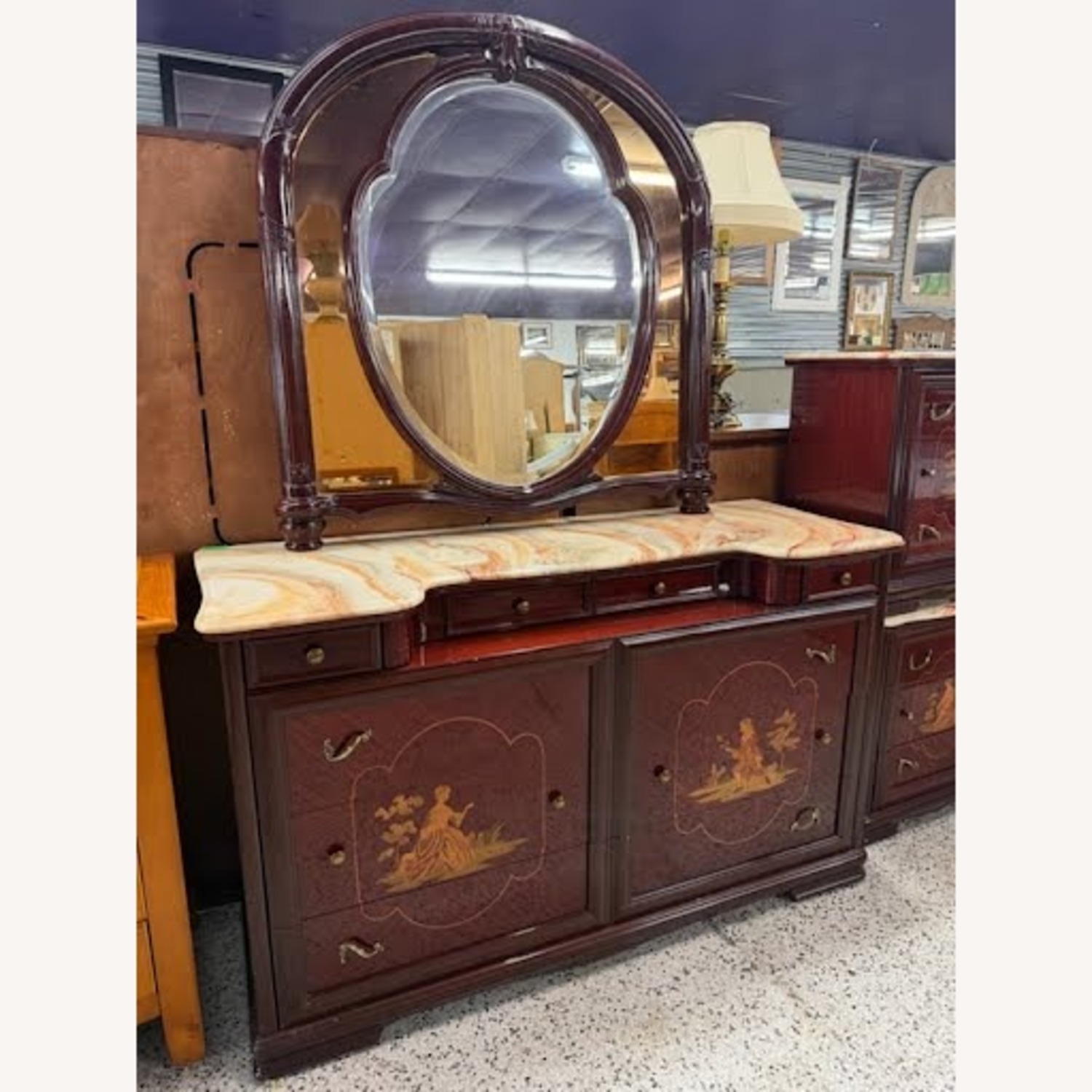 Vintage/Antique Italian Wood Dresser W Mirror - image-12