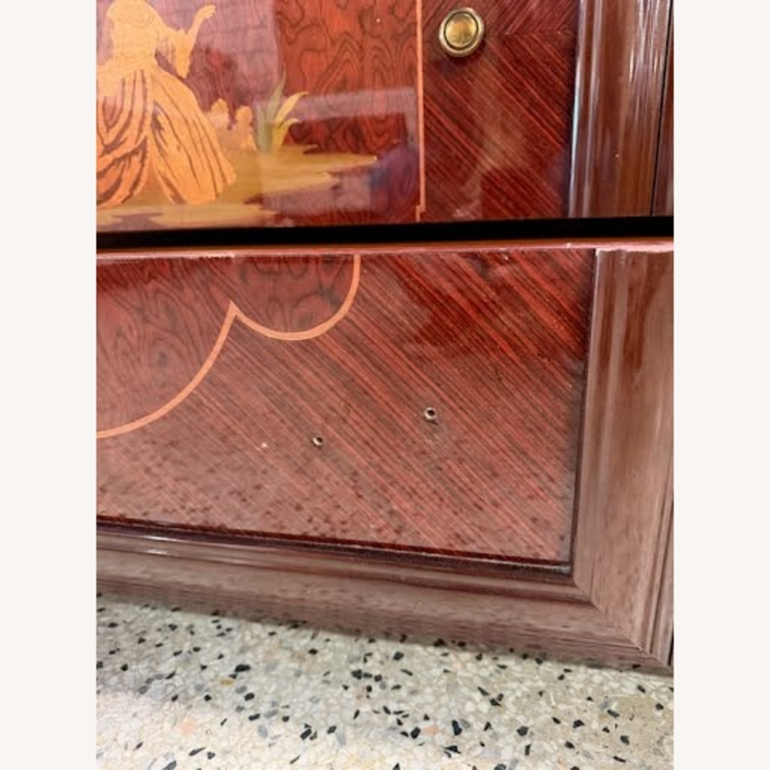 Vintage/Antique Italian Wood Dresser W Mirror - image-1