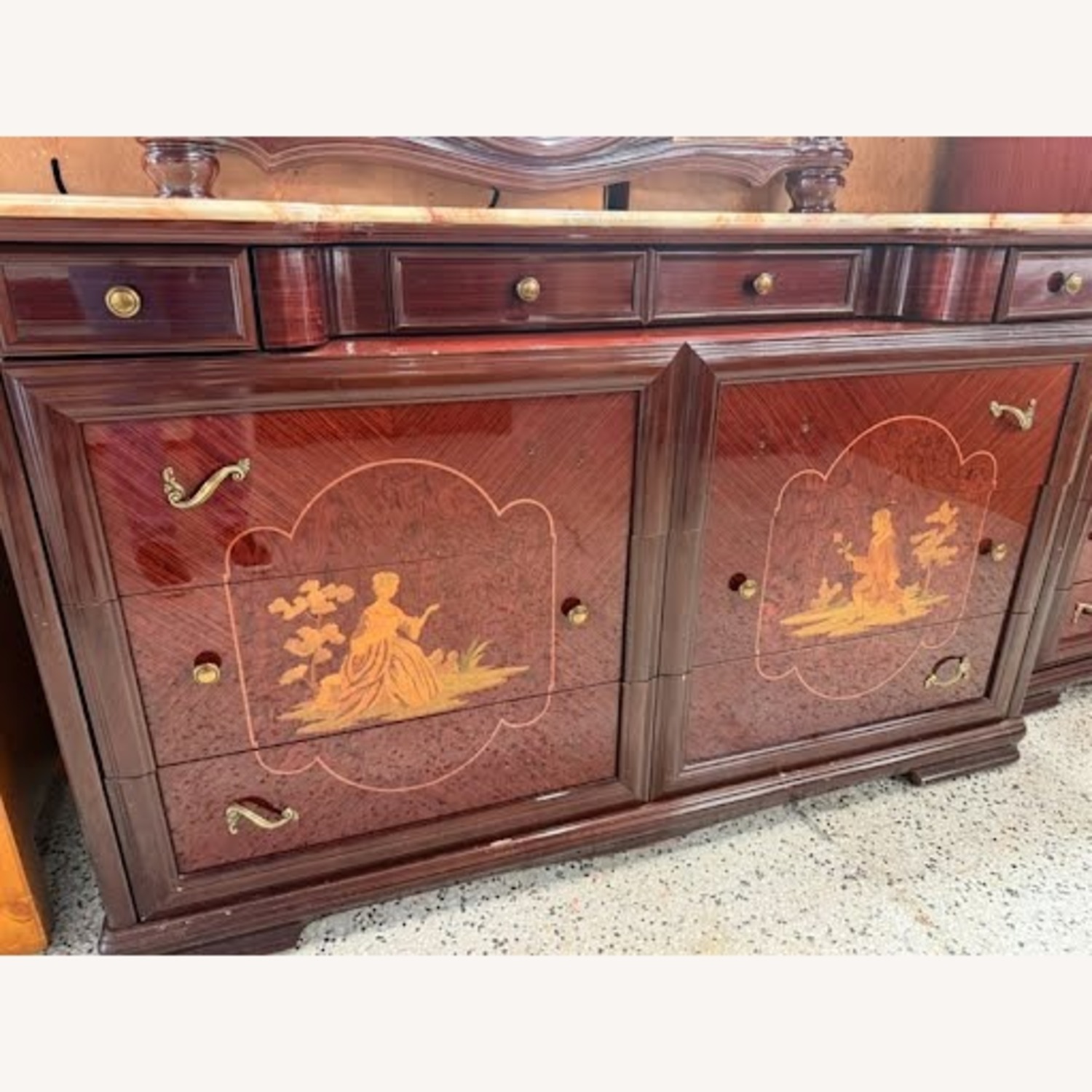 Vintage/Antique Italian Wood Dresser W Mirror - image-7