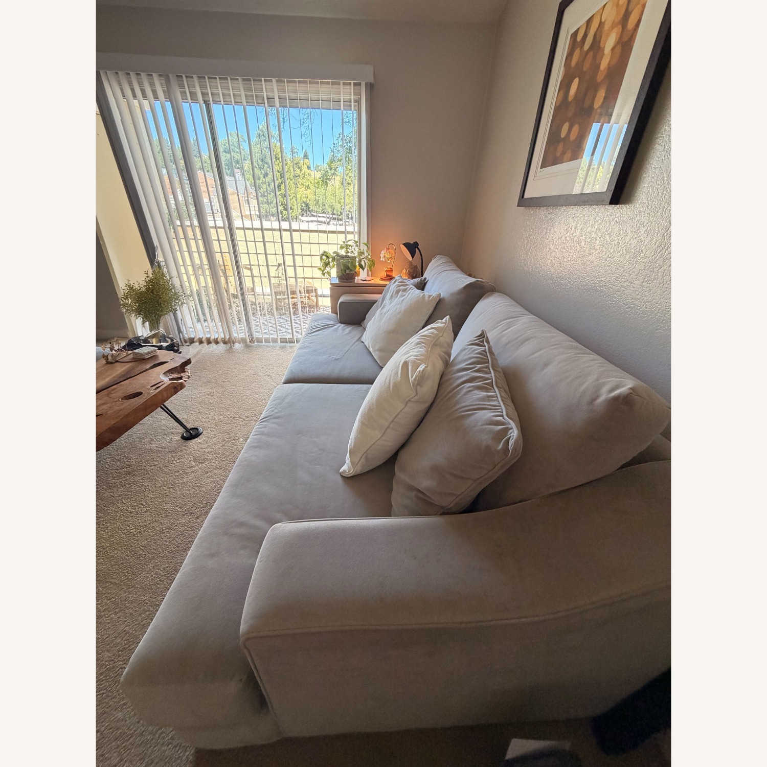 Living Spaces Lodge Light Gray 3+ Seater Sofa - image-1