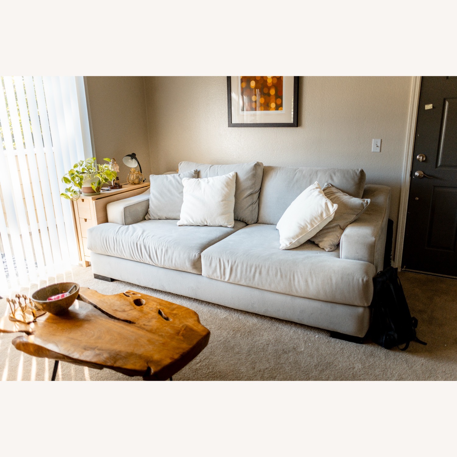 Living Spaces Lodge Light Gray 3+ Seater Sofa - image-2