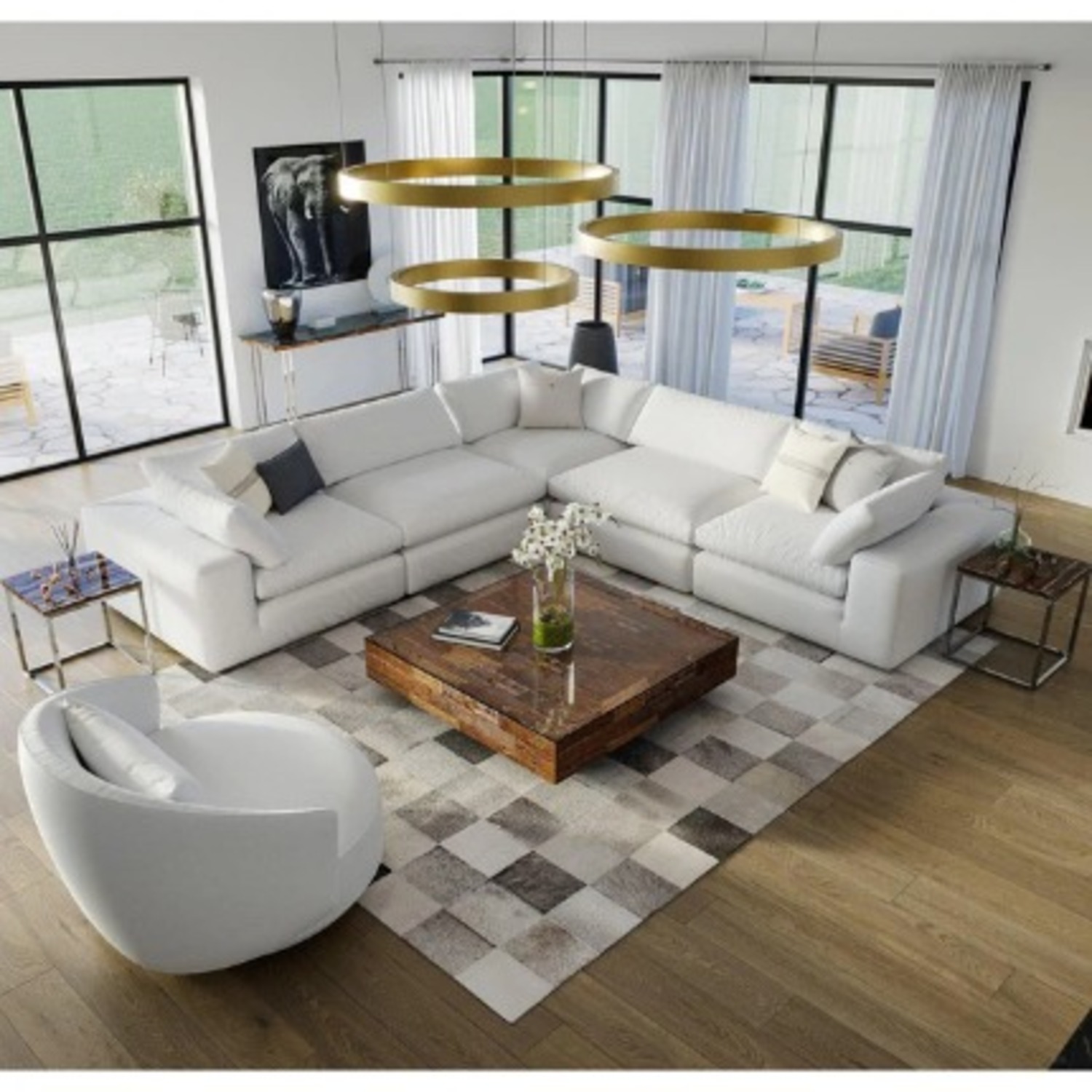 Bloom Sectional Modular Sofa White Modani - image-1