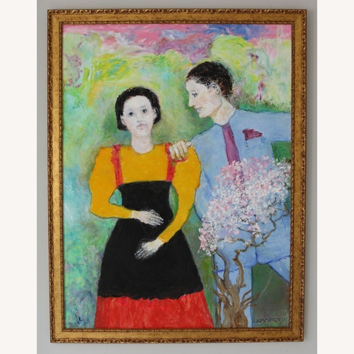 Used Original Oil Painting - Figures in a Dream for sale on AptDeco