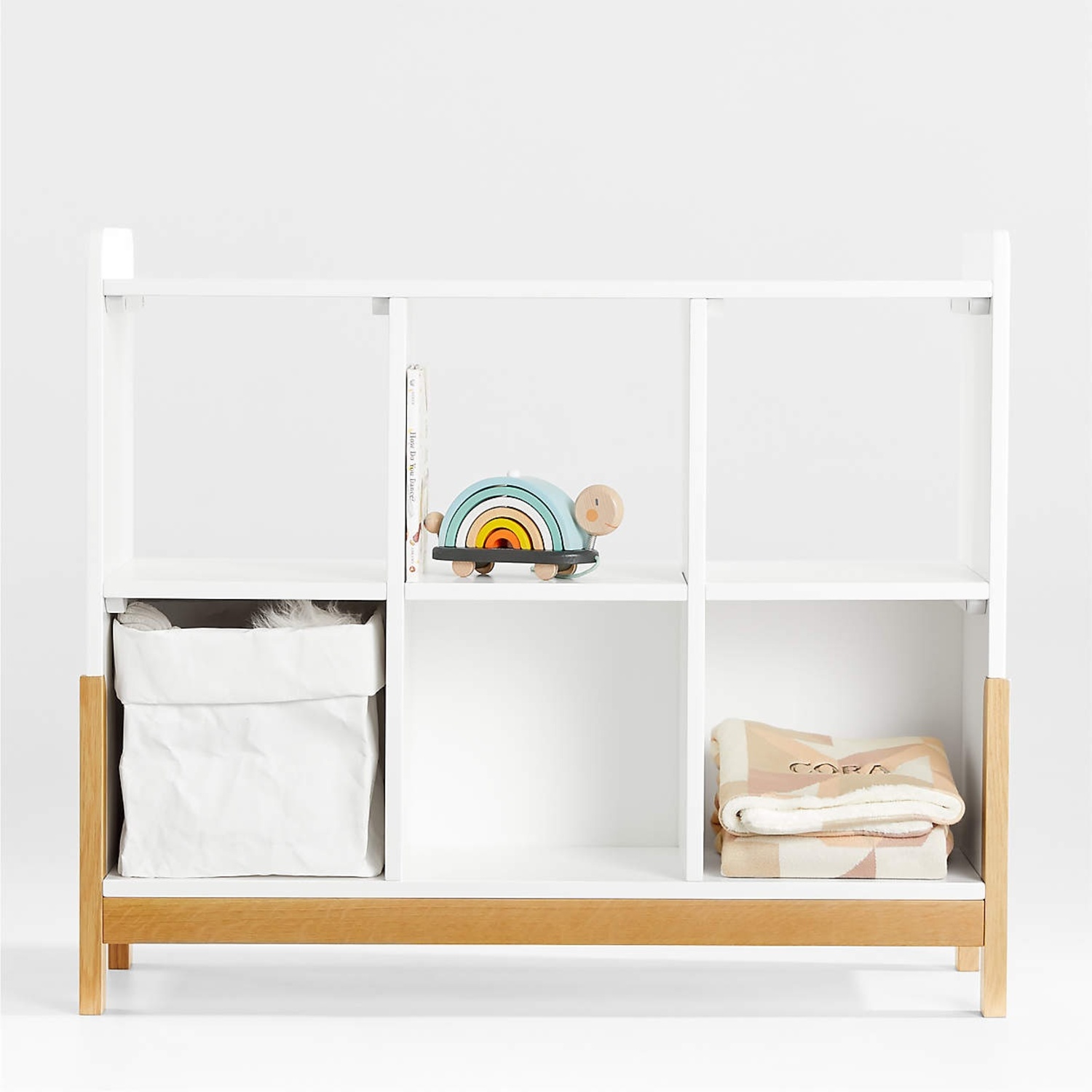 Crate & Kids Bookcase White Wood 6-Cube  - image-5