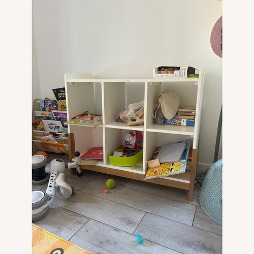 Used Crate & Kids Bookcase White Wood 6-Cube  for sale on AptDeco