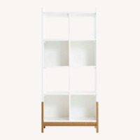 Crate & Kids Bookcase White Wood 8-Cube 
