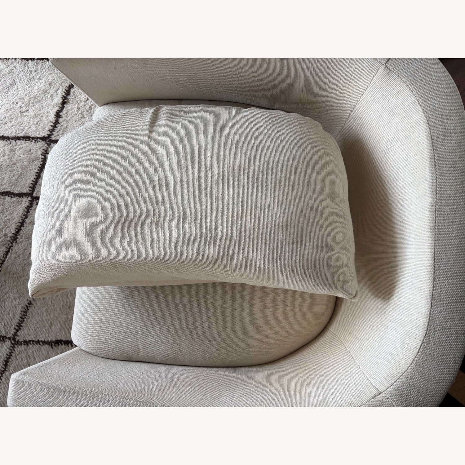 Vintage Ivory Upholstered Barrel Chair - image-6