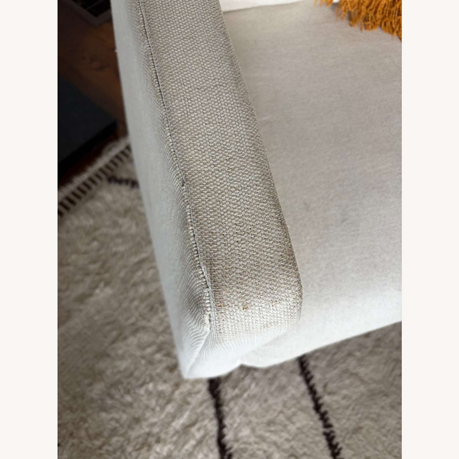 Vintage Ivory Upholstered Barrel Chair - image-3