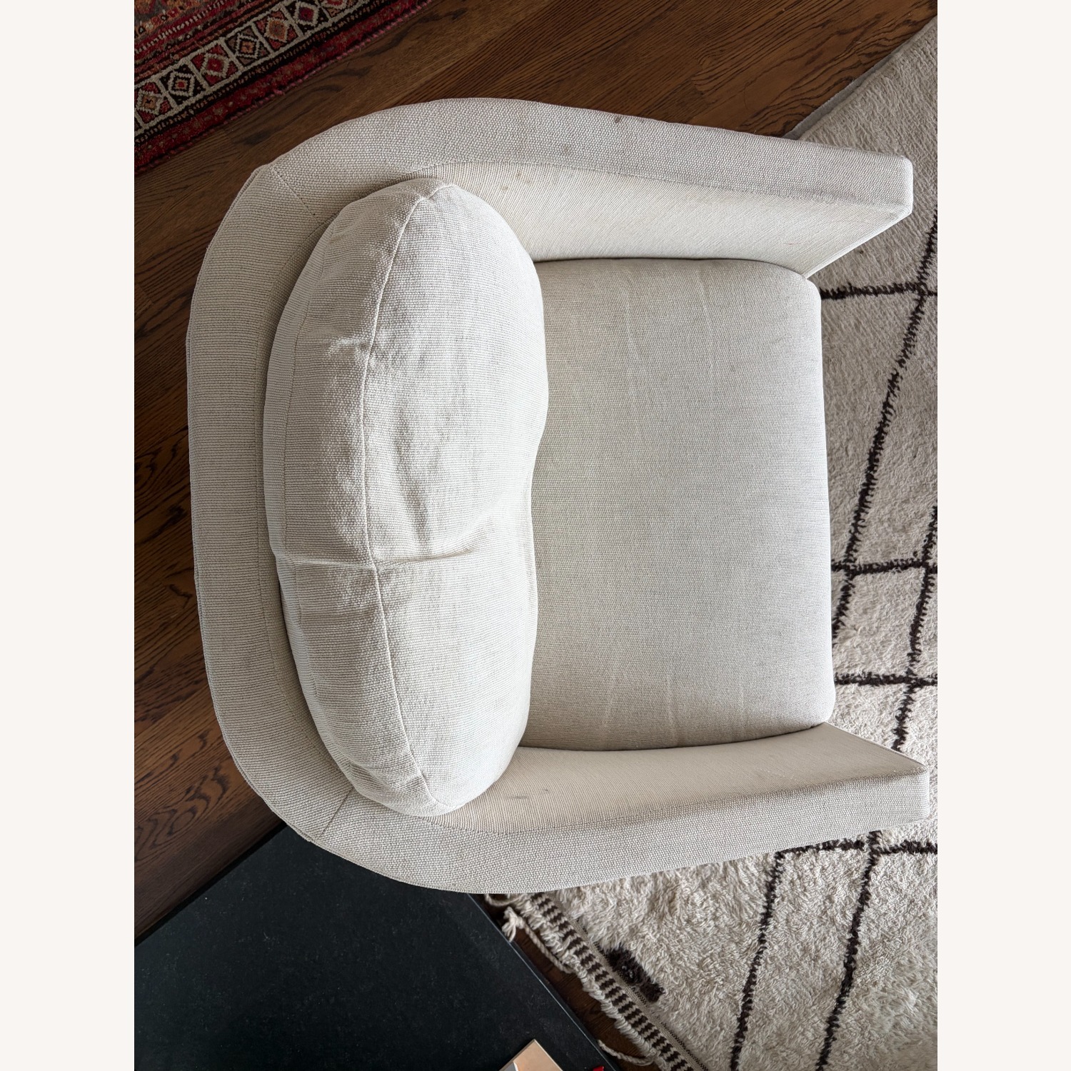 Vintage Ivory Upholstered Barrel Chair - image-4