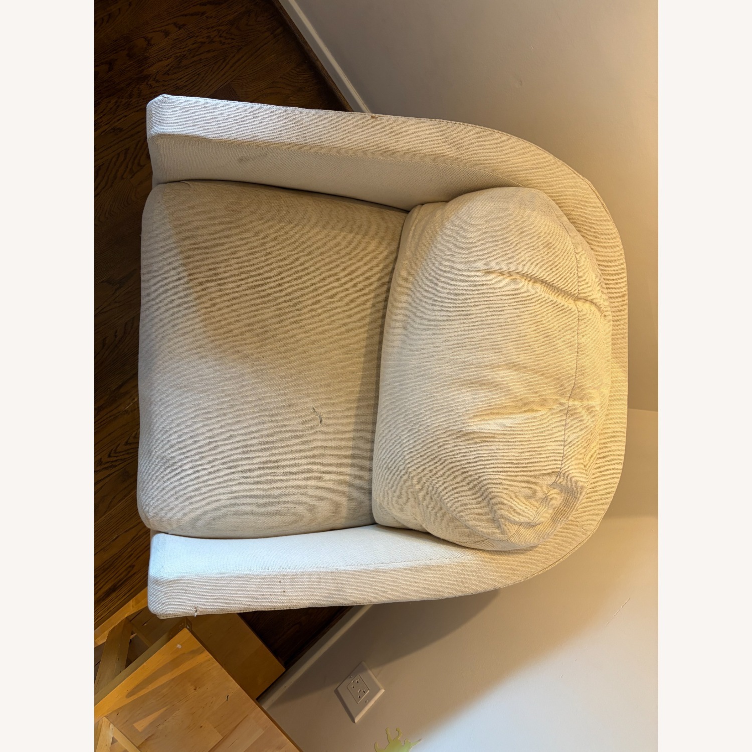 Vintage Ivory Upholstered Barrel Chair - image-8