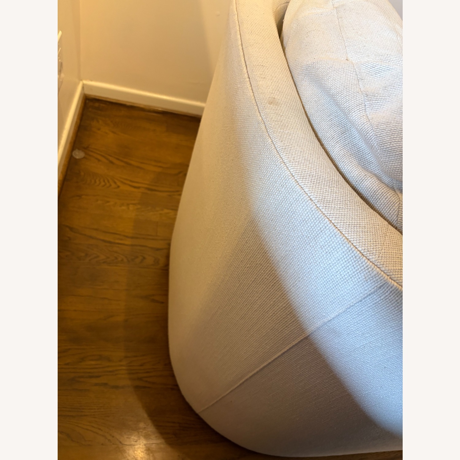 Vintage Ivory Upholstered Barrel Chair - image-13