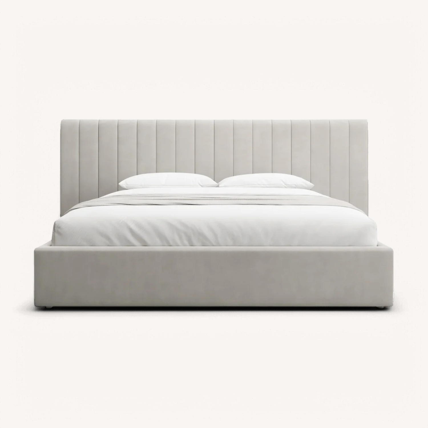 Modani Rune King Bed in Beige Velvet - image-4