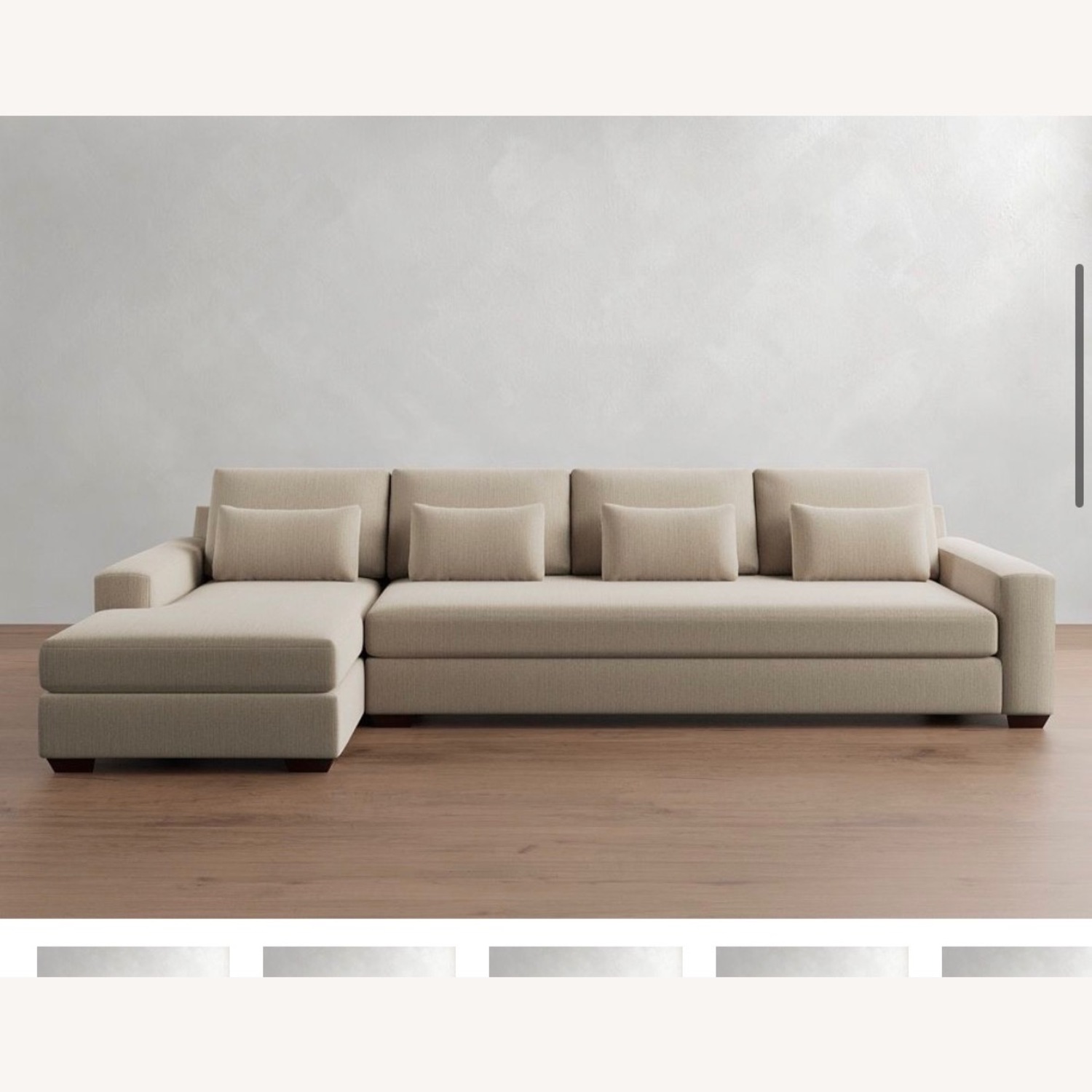 Pottery Barn PB Big Sur Square Arm Deep Seat Chaise Sectional - image-3