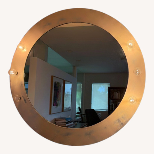 Used Vintage Hollywood Regency Mirror w Exposed Bulbs for sale on AptDeco