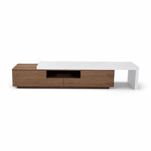 Used Modani Murino TV Stand Walnut With White Extension for sale on AptDeco