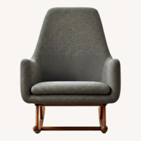CB2 Saic Quantam Charcoal Grey Rocking Chair