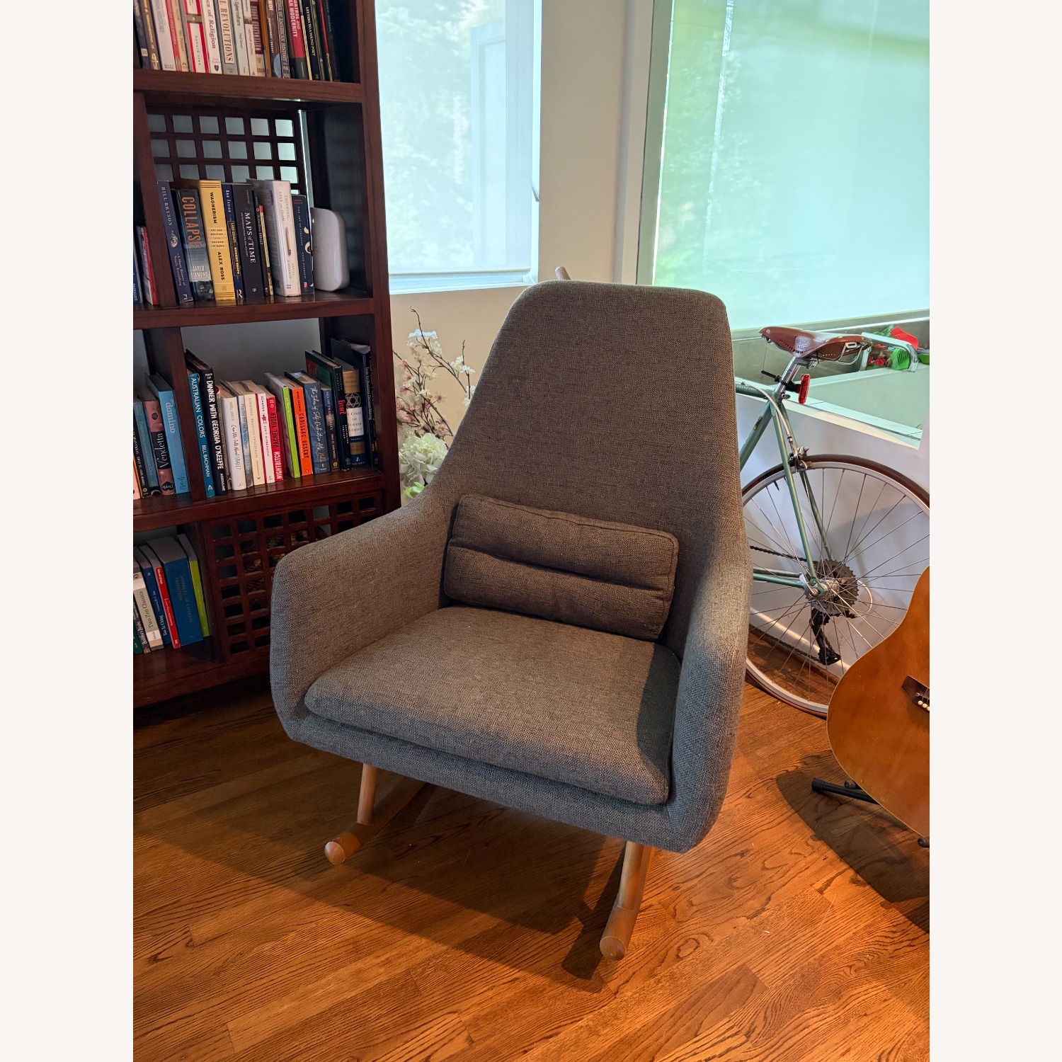 CB2 Saic Quantam Charcoal Grey Rocking Chair - image-9