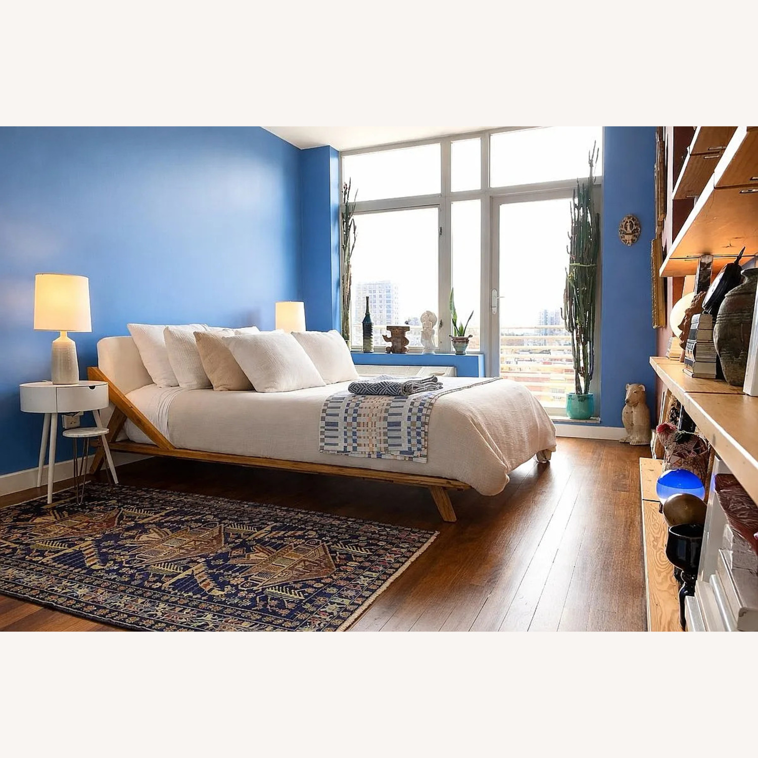 CB2 Drommen Acacia Wood Bed - Queen - image-1