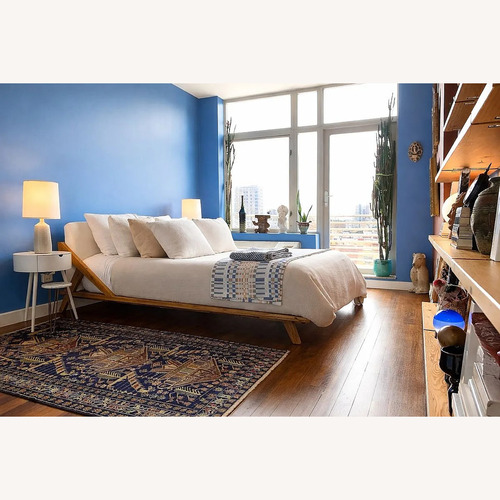 Used CB2 Drommen Acacia Wood Bed - Queen for sale on AptDeco