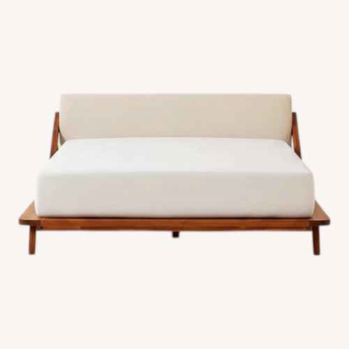 Used CB2 Drommen Acacia Wood Bed - Queen for sale on AptDeco