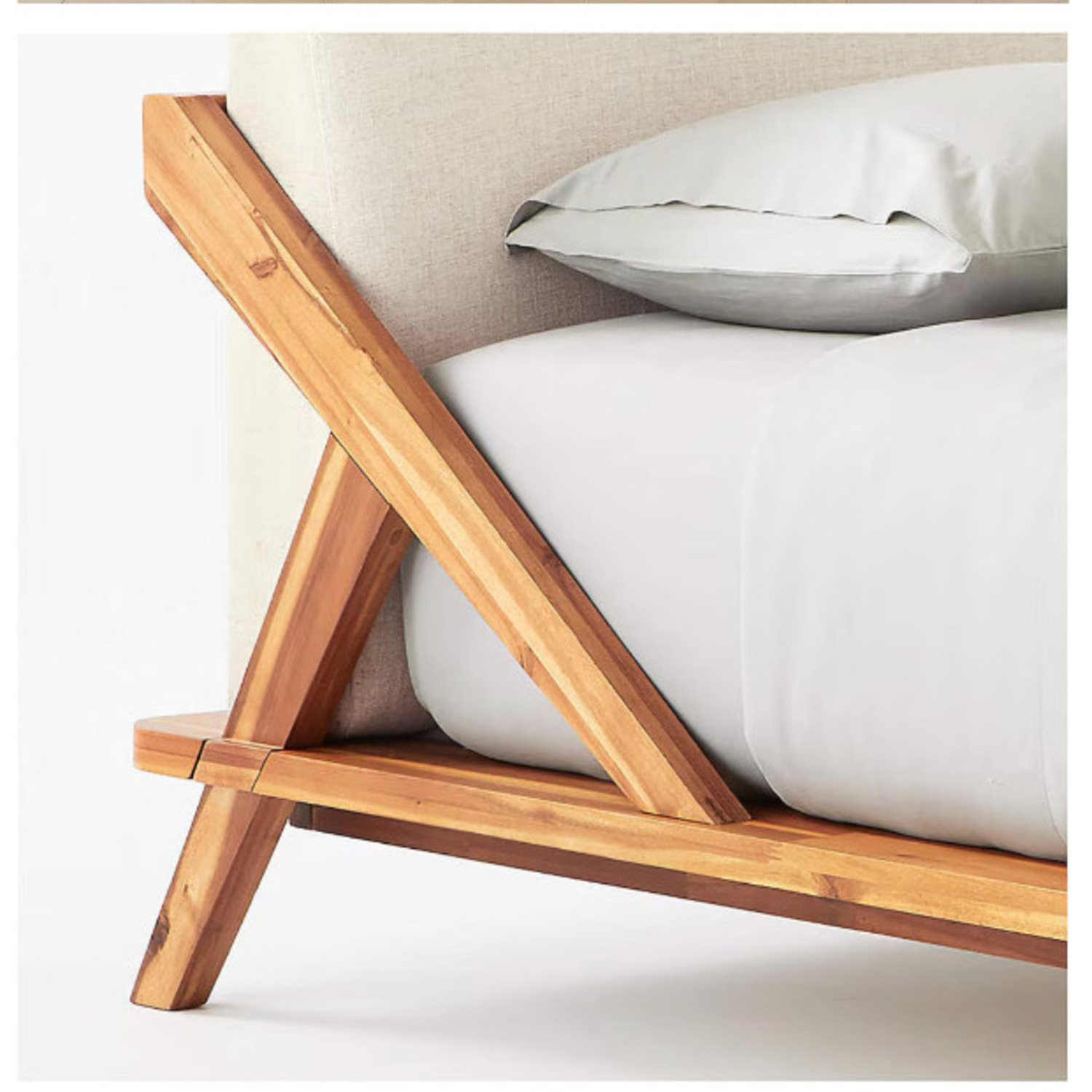 CB2 Drommen Acacia Wood Bed - Queen - image-3