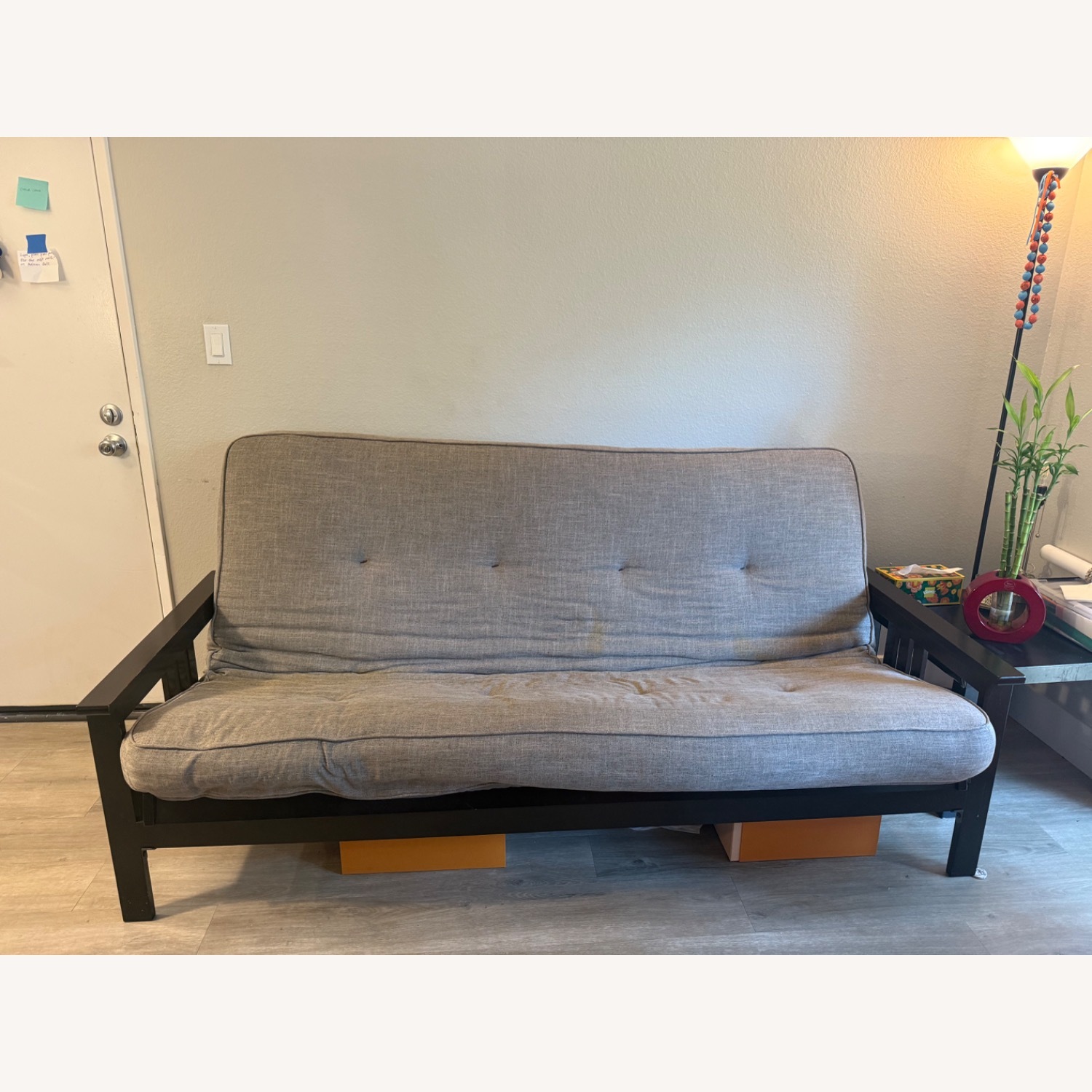 Amazon Light Gray Fabric Futon - image-2