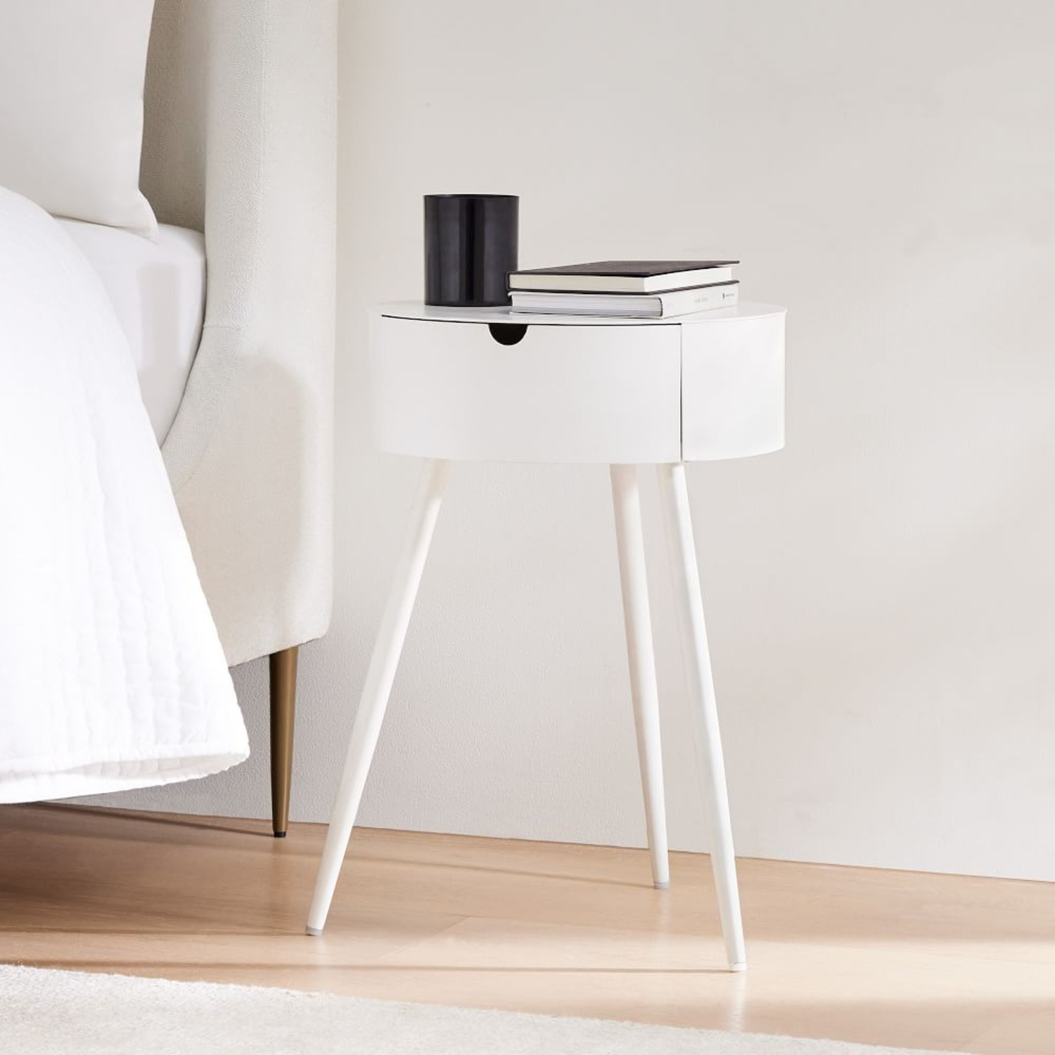 West Elm Mitzi White Nightstand - image-4