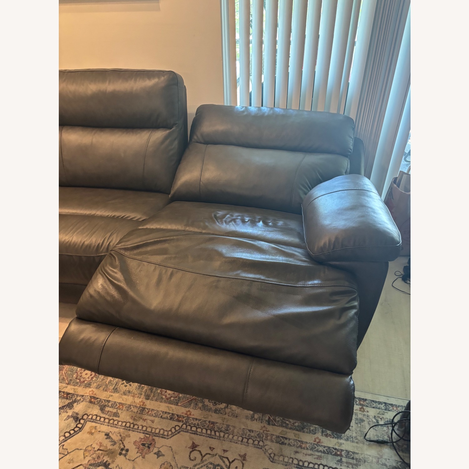 Dark Brown Leather Couch 3+ Piece Sectional - image-5