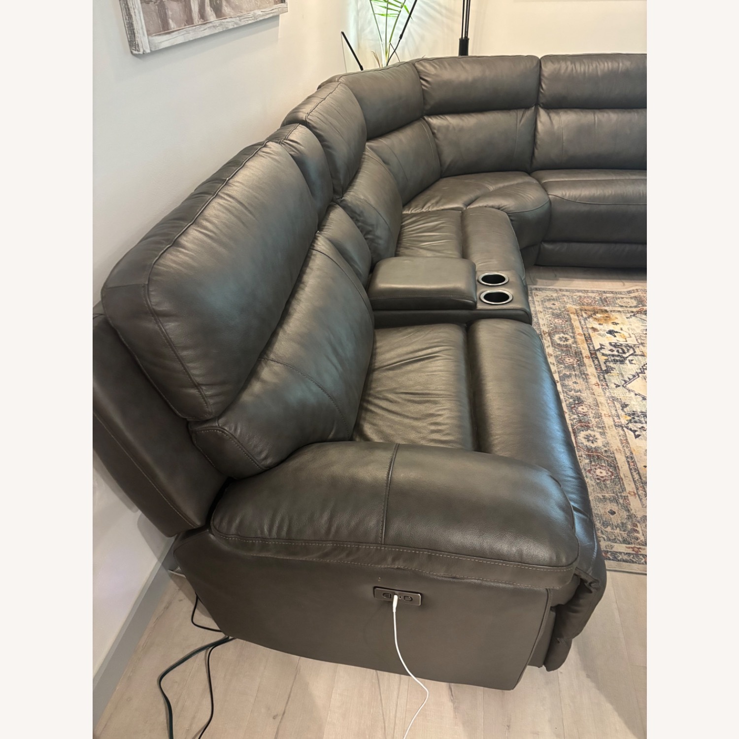 Dark Brown Leather Couch 3+ Piece Sectional - image-1