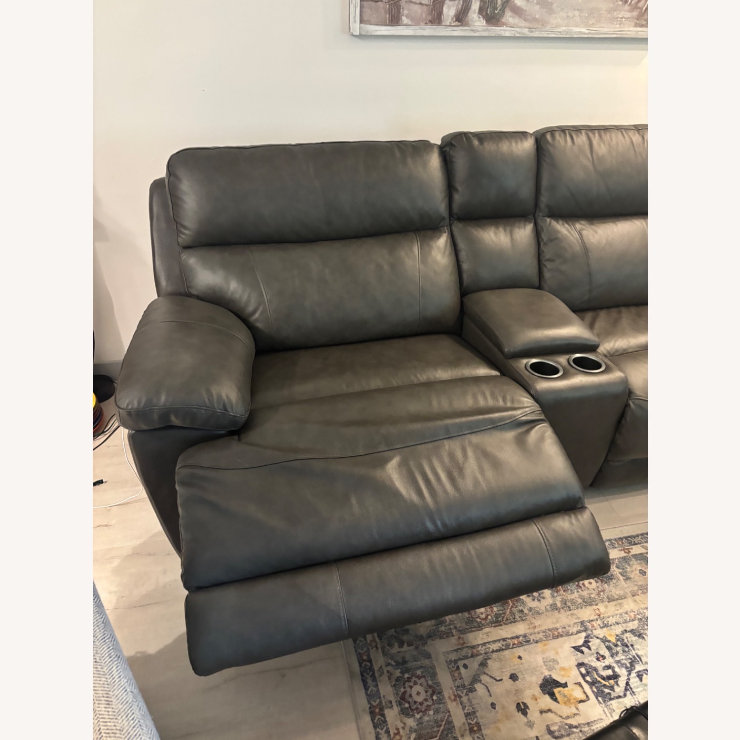 Dark Brown Leather Couch 3+ Piece Sectional - image-6