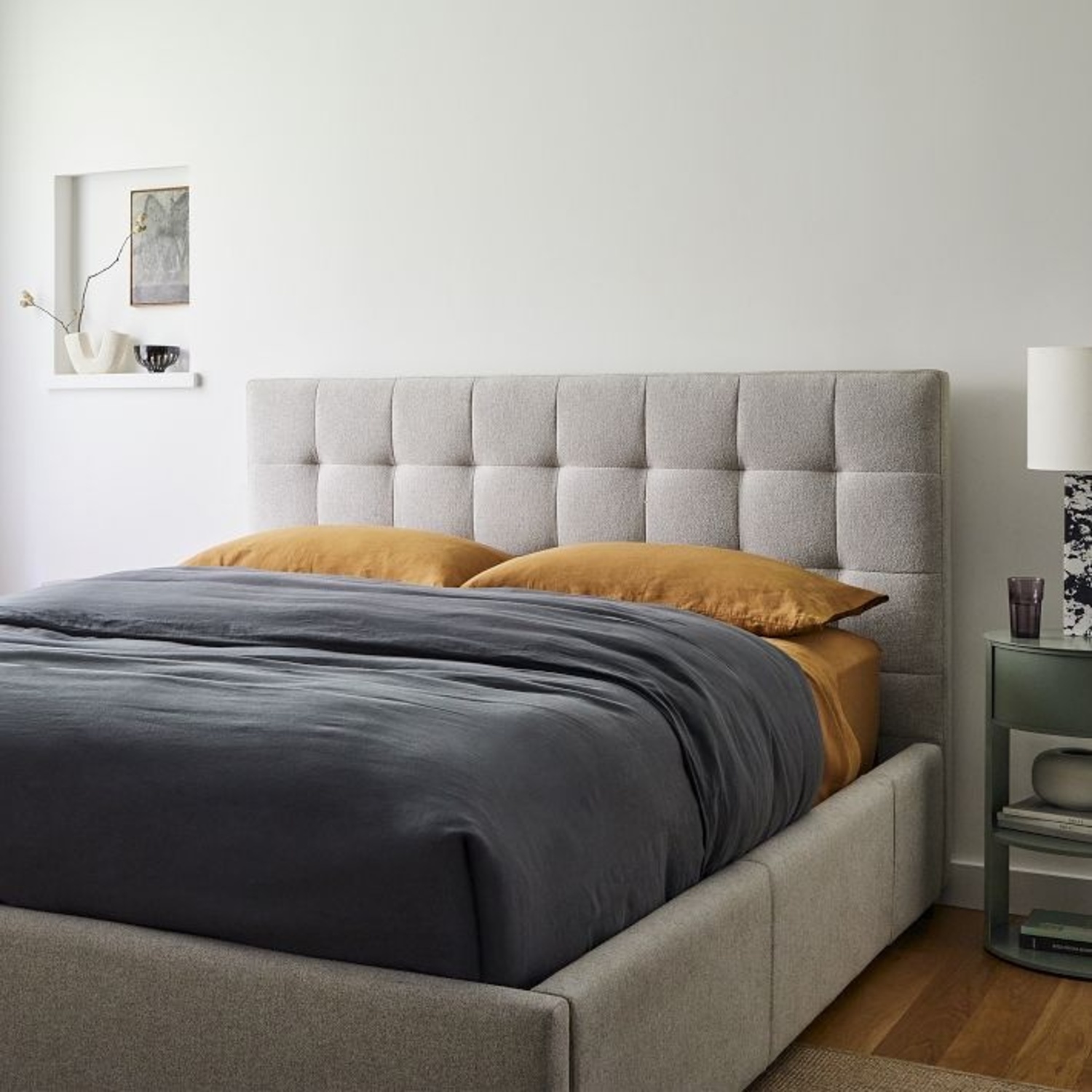 West Elm Emmett Grid Tufted Storage Bed - image-4
