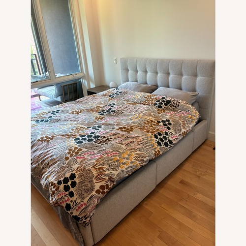 Used West Elm Emmett Grid Tufted Storage Bed for sale on AptDeco