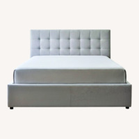 West Elm Emmett Grid Tufted Storage Bed