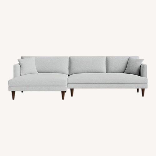 Used Joybird Lewis Light Gray Fabric 2 Piece Sectional for sale on AptDeco