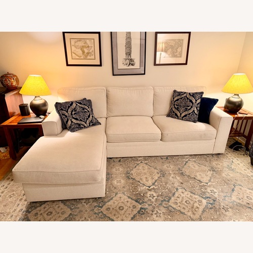 Used Pottery Barn Pearce Natural Fabric 3+ Piece Sectional for sale on AptDeco