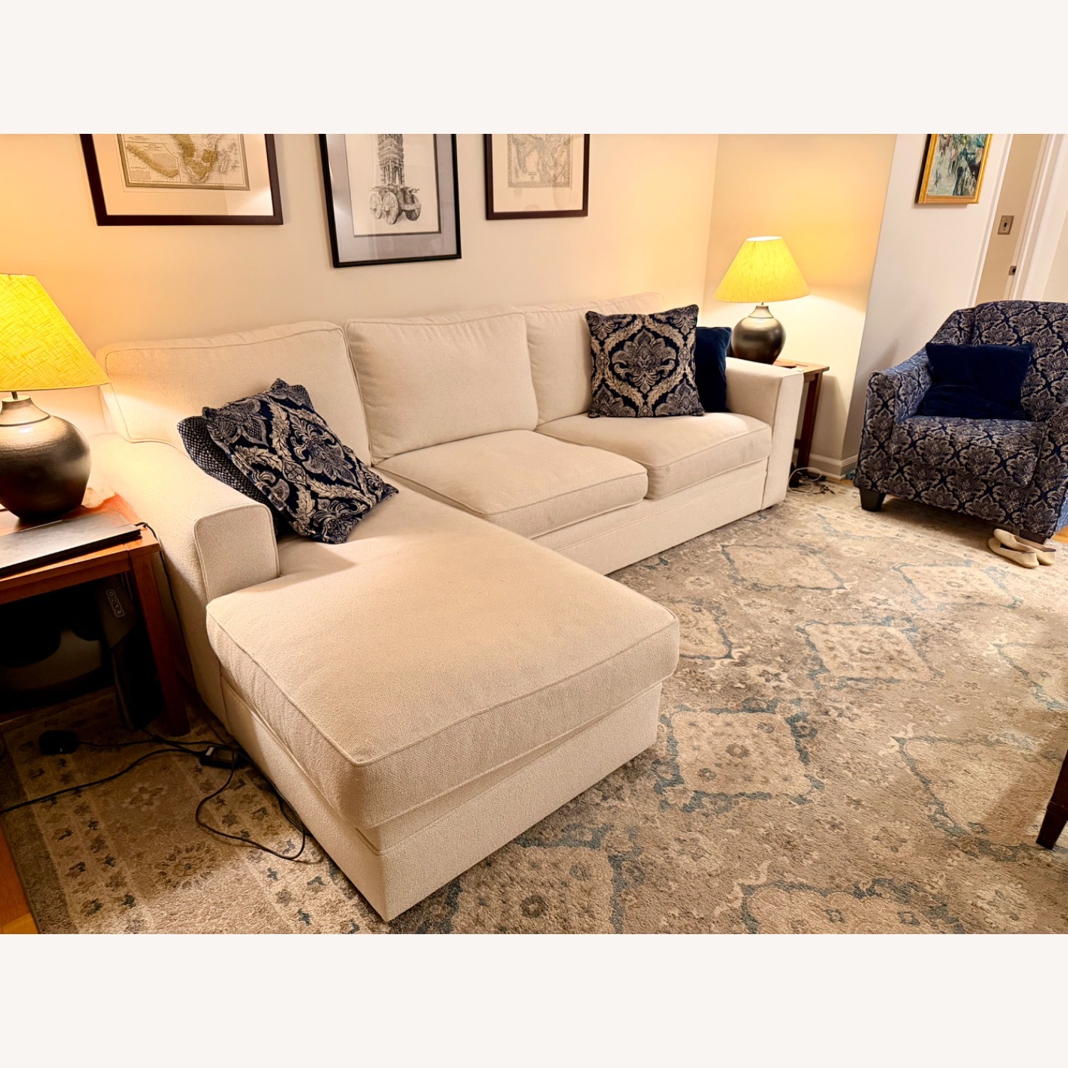 Pottery Barn Pearce Natural Fabric 3+ Piece Sectional - image-2