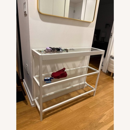 Used Wayfair Mercer41 Alexis White Metal Sideboard for sale on AptDeco