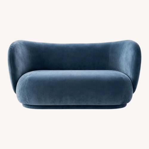 Used Ferm Living Rico Blue Fabric 2 Seater Sofa for sale on AptDeco