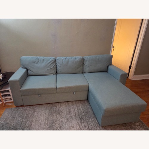 Used IKEA BÅRSLÖV Blue Sleeper Sofa for sale on AptDeco