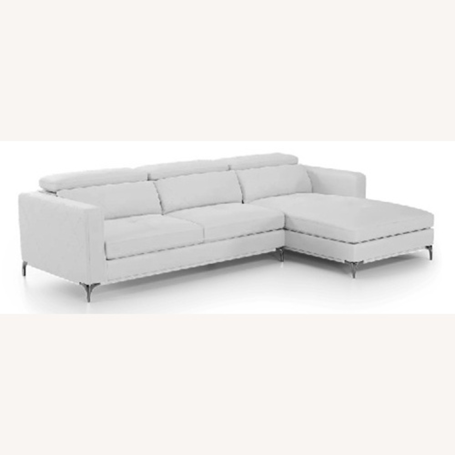 Rooms To Go White Faux Leather 2 Piece Sectional - image-5
