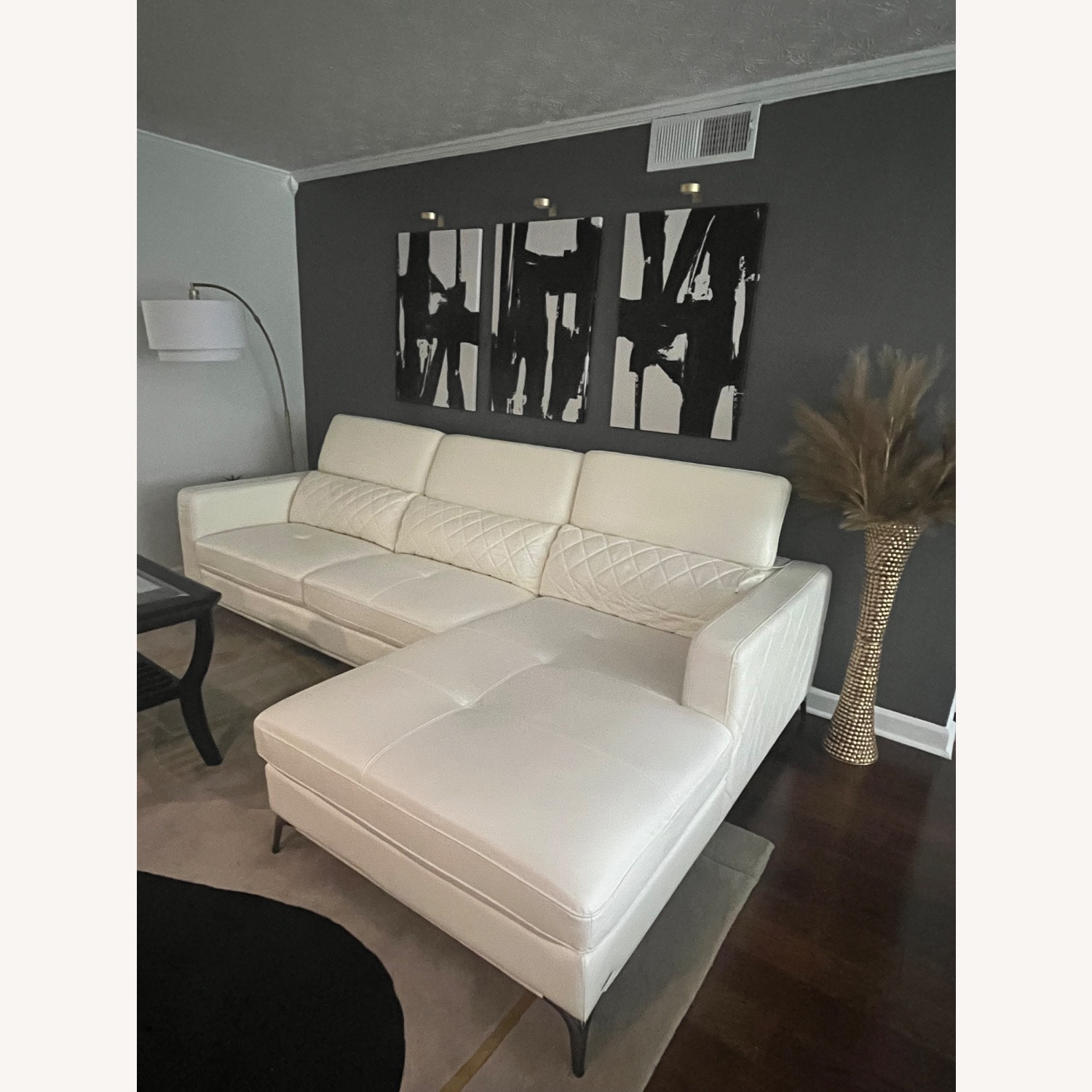 Rooms To Go White Faux Leather 2 Piece Sectional - image-1