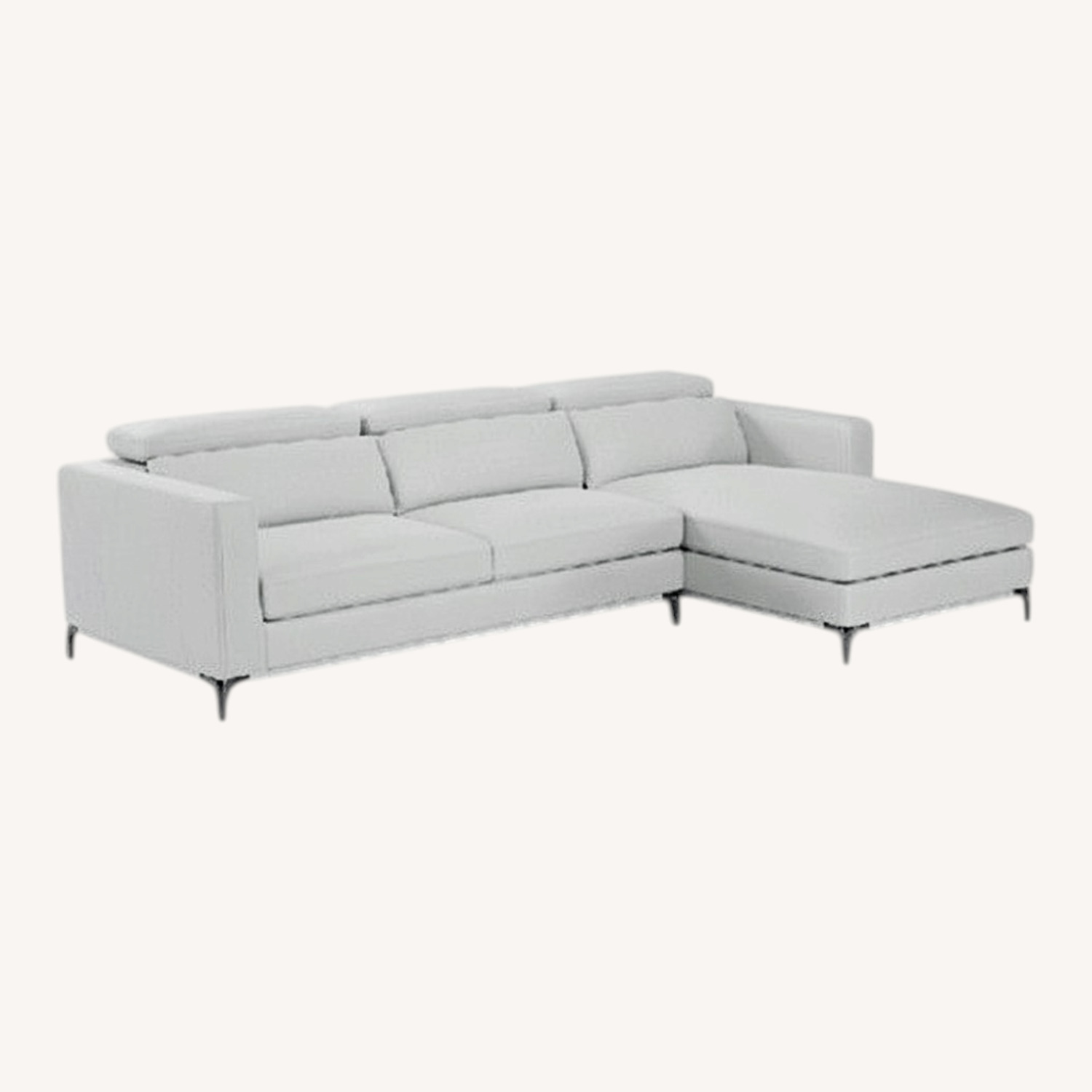 Rooms To Go White Faux Leather 2 Piece Sectional - image-0