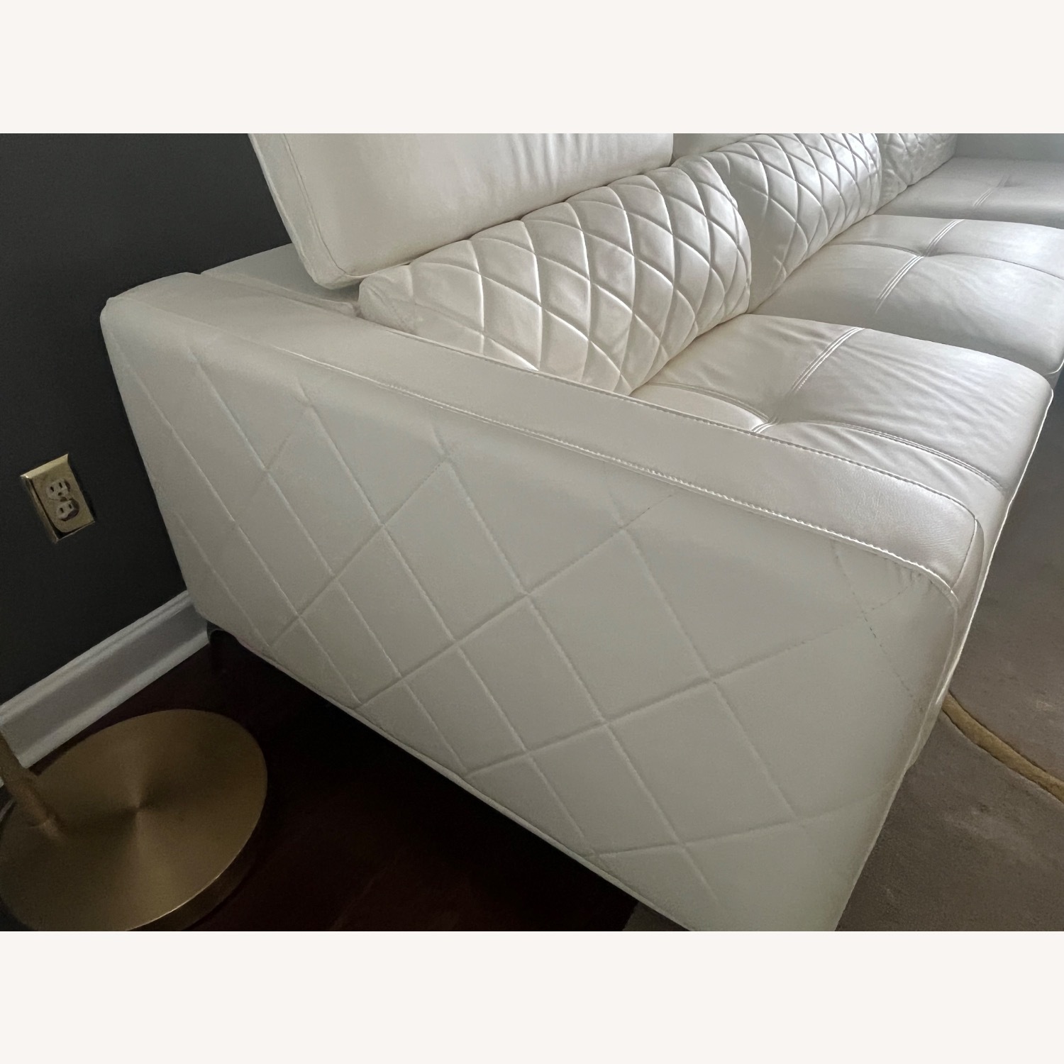 Rooms To Go White Faux Leather 2 Piece Sectional - image-4