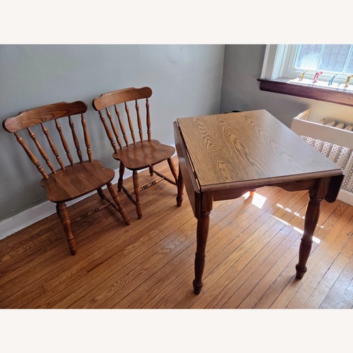 Used Natural Wood Dining Set 2 Chairs for sale on AptDeco