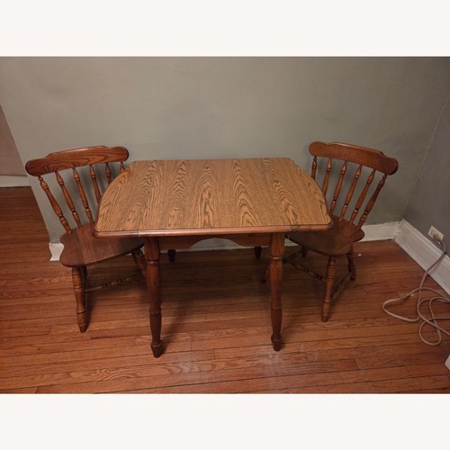 Used Natural Wood Dining Set 2 Chairs for sale on AptDeco